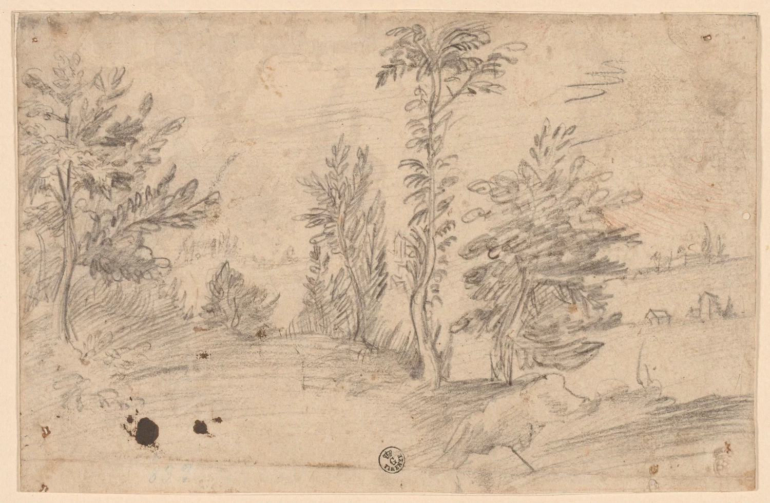 Schizzo di paesaggio con alberi - Gallerie degli Uffizi, Firenze